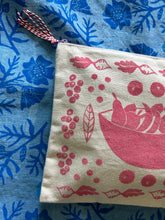 Load image into Gallery viewer, Pink Produce — Hand-Printed Zipper Bag
