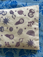 Load image into Gallery viewer, Purple Produce — Hand-Printed Zipper Bag
