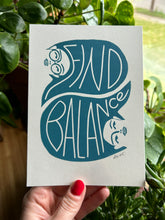 Load image into Gallery viewer, Handprinted Blockprint • Balance in Blue-Green
