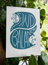 Load image into Gallery viewer, Handprinted Blockprint • Balance in Blue-Green
