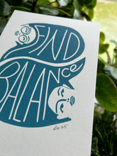 Load image into Gallery viewer, Handprinted Blockprint • Balance in Blue-Green
