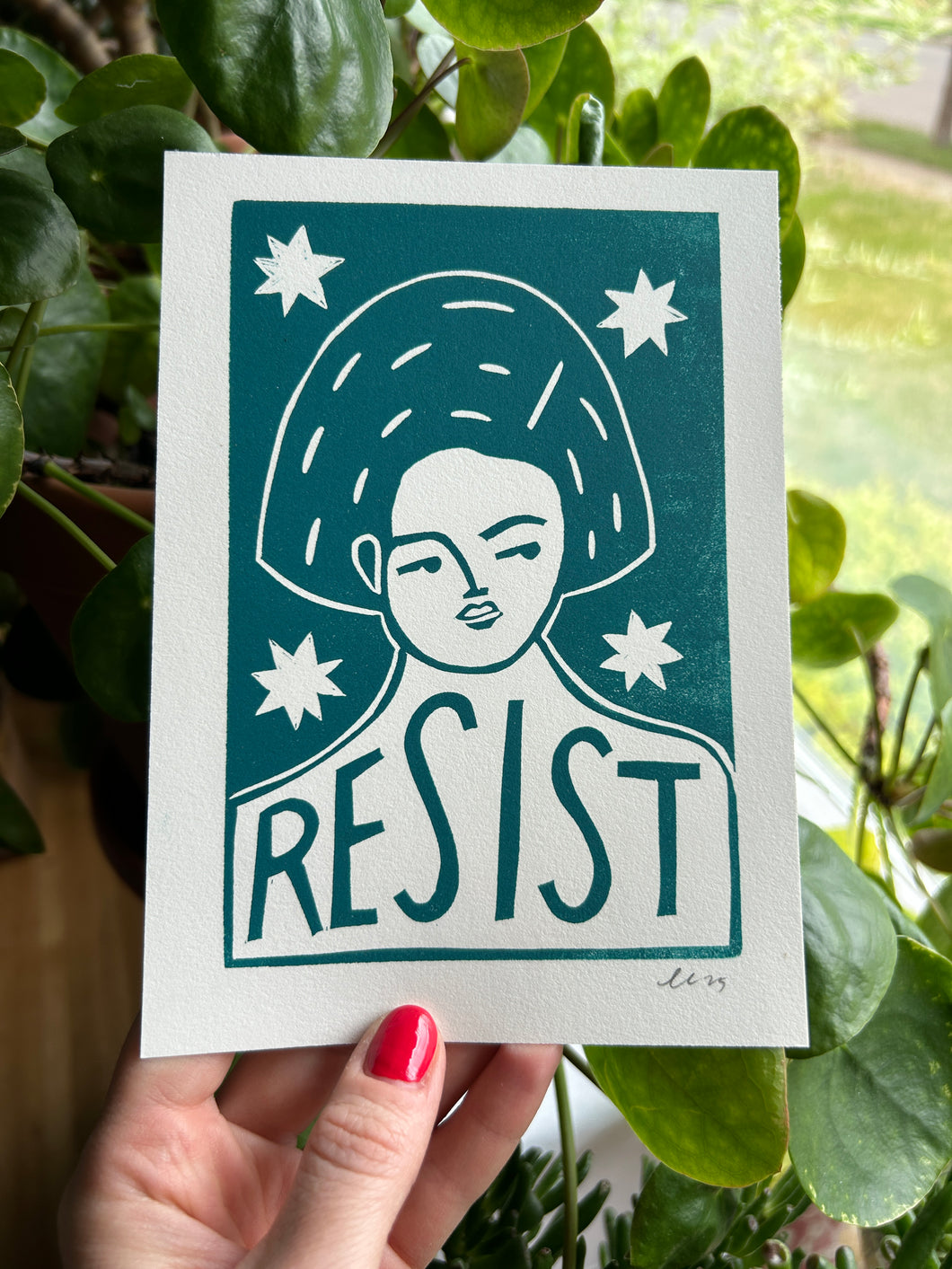 Handprinted Blockprint • “Resist”