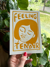 Load image into Gallery viewer, Handprinted Blockprint • “Feeling Tender” in Gold
