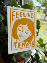Load image into Gallery viewer, Handprinted Blockprint • “Feeling Tender” in Gold
