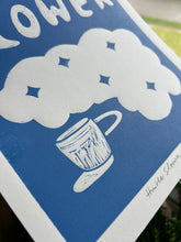 Load image into Gallery viewer, Handprinted Blockprint • Hustle Slower in Blue
