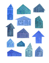 Load image into Gallery viewer, Giclée Fine Art Print: Blue Houses
