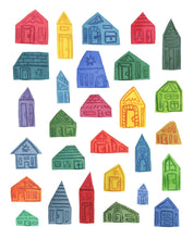 Load image into Gallery viewer, Giclée Fine Art Print:  Rainbow Houses
