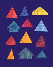 Load image into Gallery viewer, Giclée Fine Art Print: A-Frame Cabins
