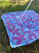 Load image into Gallery viewer, Pink Birds - Naturally Dyed and Handprinted Scarf
