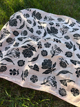 Load image into Gallery viewer, Black Wildflowers #1 - Naturally Dyed and Handprinted Scarf
