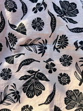 Load image into Gallery viewer, Black Wildflowers #1 - Naturally Dyed and Handprinted Scarf
