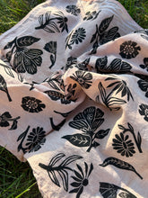 Load image into Gallery viewer, Black Wildflowers #1 - Naturally Dyed and Handprinted Scarf
