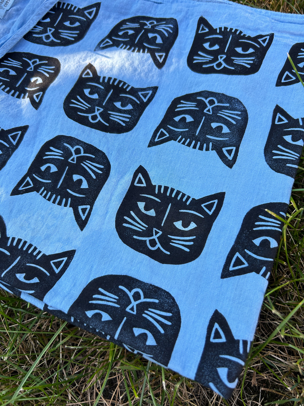 Black Cats — Naturally Dyed and Handprinted Scarf