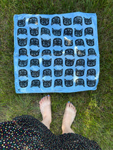 Load image into Gallery viewer, Black Cats — Naturally Dyed and Handprinted Scarf
