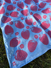 Load image into Gallery viewer, Pink Strawberries - Naturally Dyed and Handprinted Scarf
