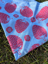 Load image into Gallery viewer, Pink Strawberries - Naturally Dyed and Handprinted Scarf
