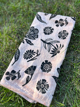 Load image into Gallery viewer, Black Wildflowers #1 - Naturally Dyed and Handprinted Scarf
