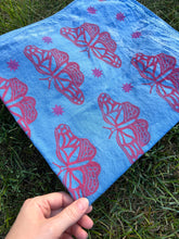 Load image into Gallery viewer, Pink Butterflies - Naturally Dyed and Handprinted Scarf
