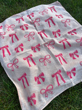 Load image into Gallery viewer, Pink Bows - Naturally Dyed and Handprinted Scarf
