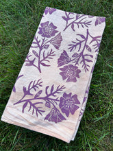Load image into Gallery viewer, Purple Flowers - Naturally Dyed and Handprinted Scarf
