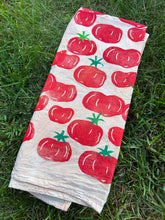 Load image into Gallery viewer, Heirloom Tomatoes #1 - Naturally Dyed and Handprinted Scarf
