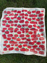 Load image into Gallery viewer, Heirloom Tomatoes #1 - Naturally Dyed and Handprinted Scarf
