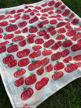 Load image into Gallery viewer, Heirloom Tomatoes #1 - Naturally Dyed and Handprinted Scarf
