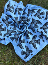 Load image into Gallery viewer, Black Birds - Naturally Dyed and Handprinted Scarf

