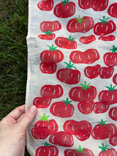 Load image into Gallery viewer, Heirloom Tomatoes #2 - Naturally Dyed and Handprinted Scarf
