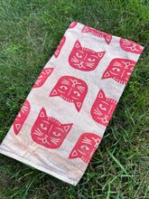 Load image into Gallery viewer, Pink Cats - Naturally Dyed and Handprinted Scarf
