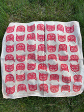 Load image into Gallery viewer, Pink Cats - Naturally Dyed and Handprinted Scarf
