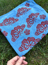Load image into Gallery viewer, Red Butterflies - Naturally Dyed and Handprinted Scarf
