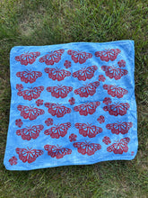 Load image into Gallery viewer, Red Butterflies - Naturally Dyed and Handprinted Scarf

