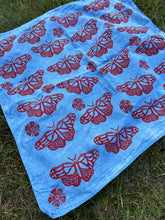 Load image into Gallery viewer, Red Butterflies - Naturally Dyed and Handprinted Scarf
