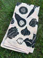 Load image into Gallery viewer, Black Veggies - Naturally Dyed and Handprinted Scarf
