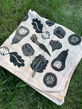Load image into Gallery viewer, Black Veggies - Naturally Dyed and Handprinted Scarf

