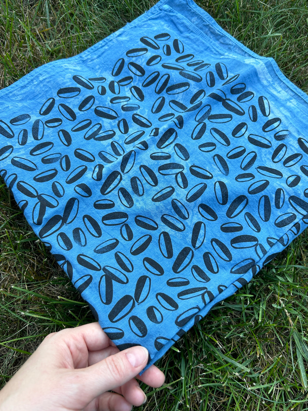 Coffee Beans - Naturally Dyed and Handprinted Scarf