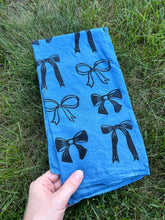 Load image into Gallery viewer, Black Bows #1 - Naturally Dyed and Handprinted Scarf
