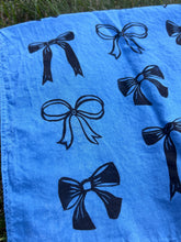 Load image into Gallery viewer, Black Bows #1 - Naturally Dyed and Handprinted Scarf

