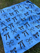 Load image into Gallery viewer, Black Bows #1 - Naturally Dyed and Handprinted Scarf
