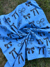 Load image into Gallery viewer, Black Bows #1 - Naturally Dyed and Handprinted Scarf
