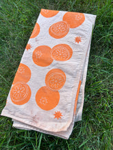 Load image into Gallery viewer, Orange Citrus - Naturally Dyed and Handprinted Scarf
