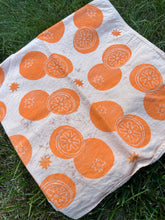 Load image into Gallery viewer, Orange Citrus - Naturally Dyed and Handprinted Scarf
