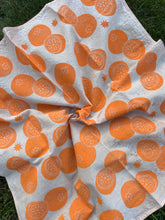 Load image into Gallery viewer, Orange Citrus - Naturally Dyed and Handprinted Scarf
