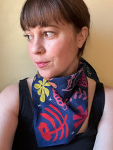 Load image into Gallery viewer, Mushrooms + Flowers Cotton Scarf
