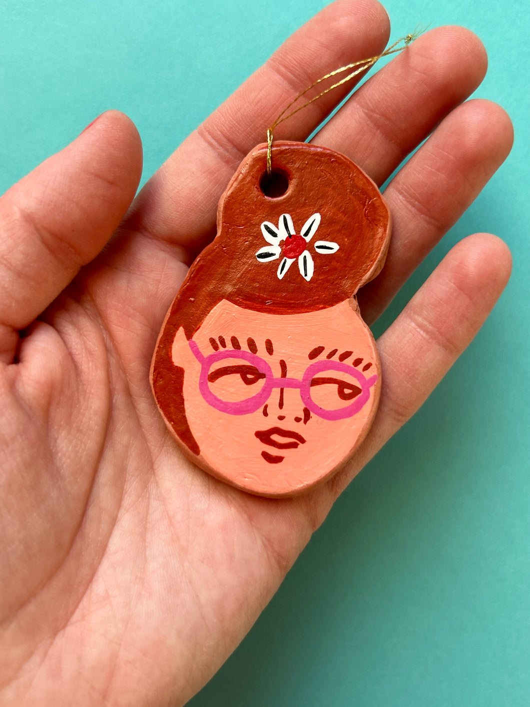 Clay Face Ornament #20