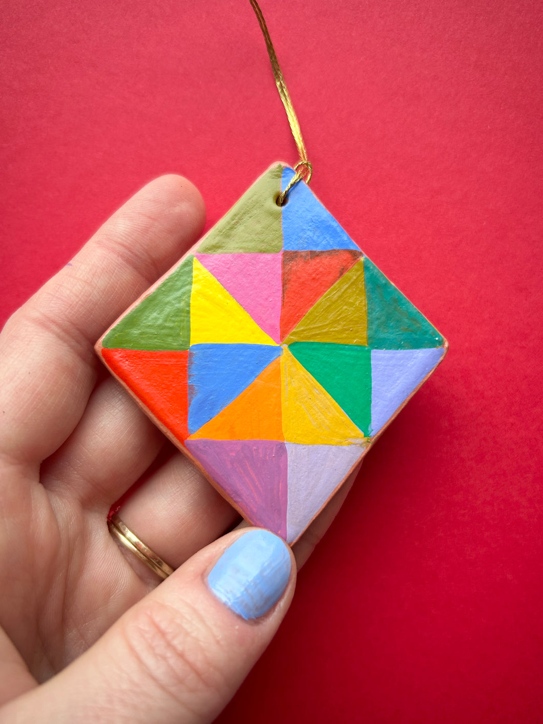 Clay Diamond Ornament #39