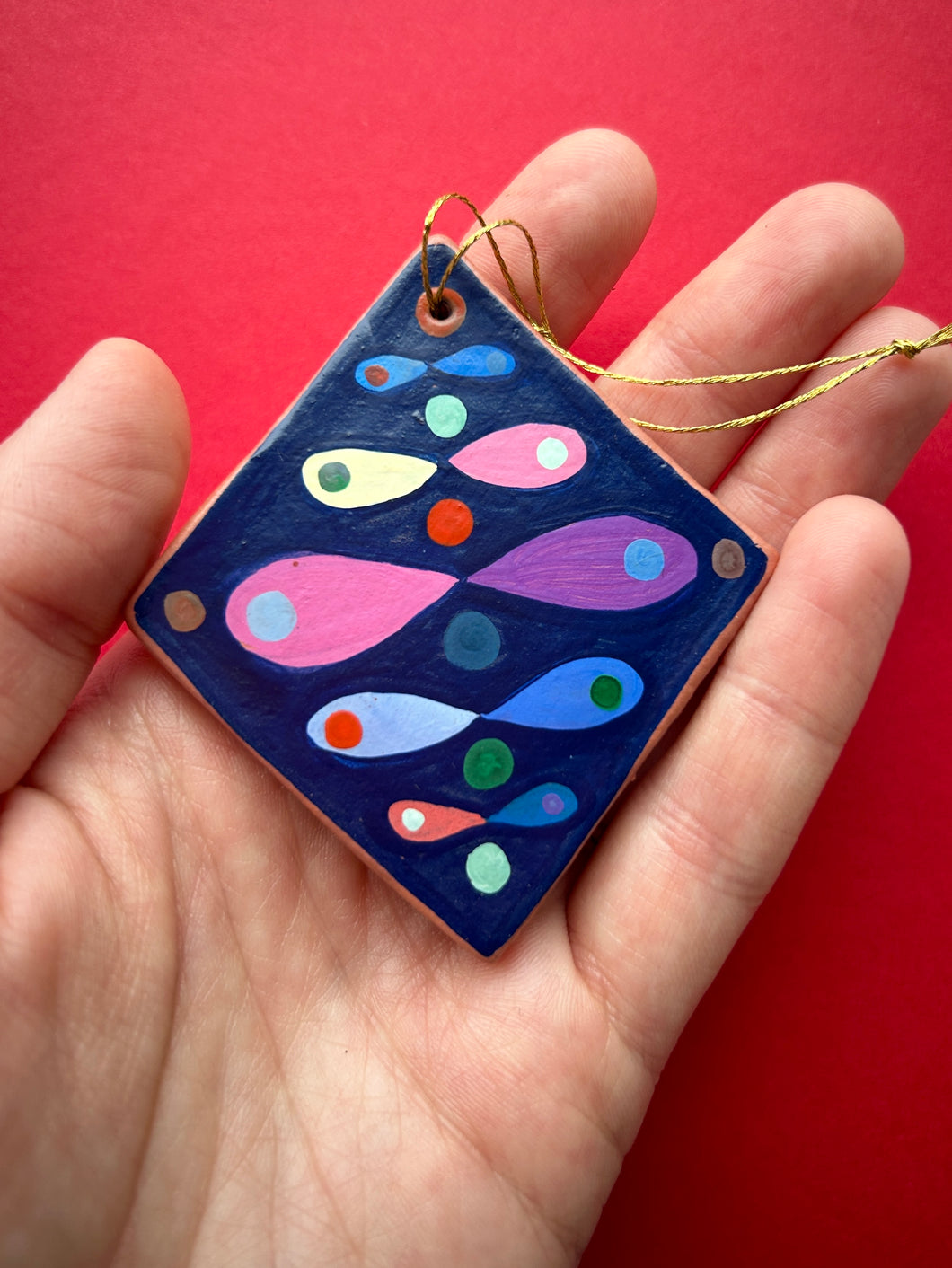 Clay Diamond Ornament #38