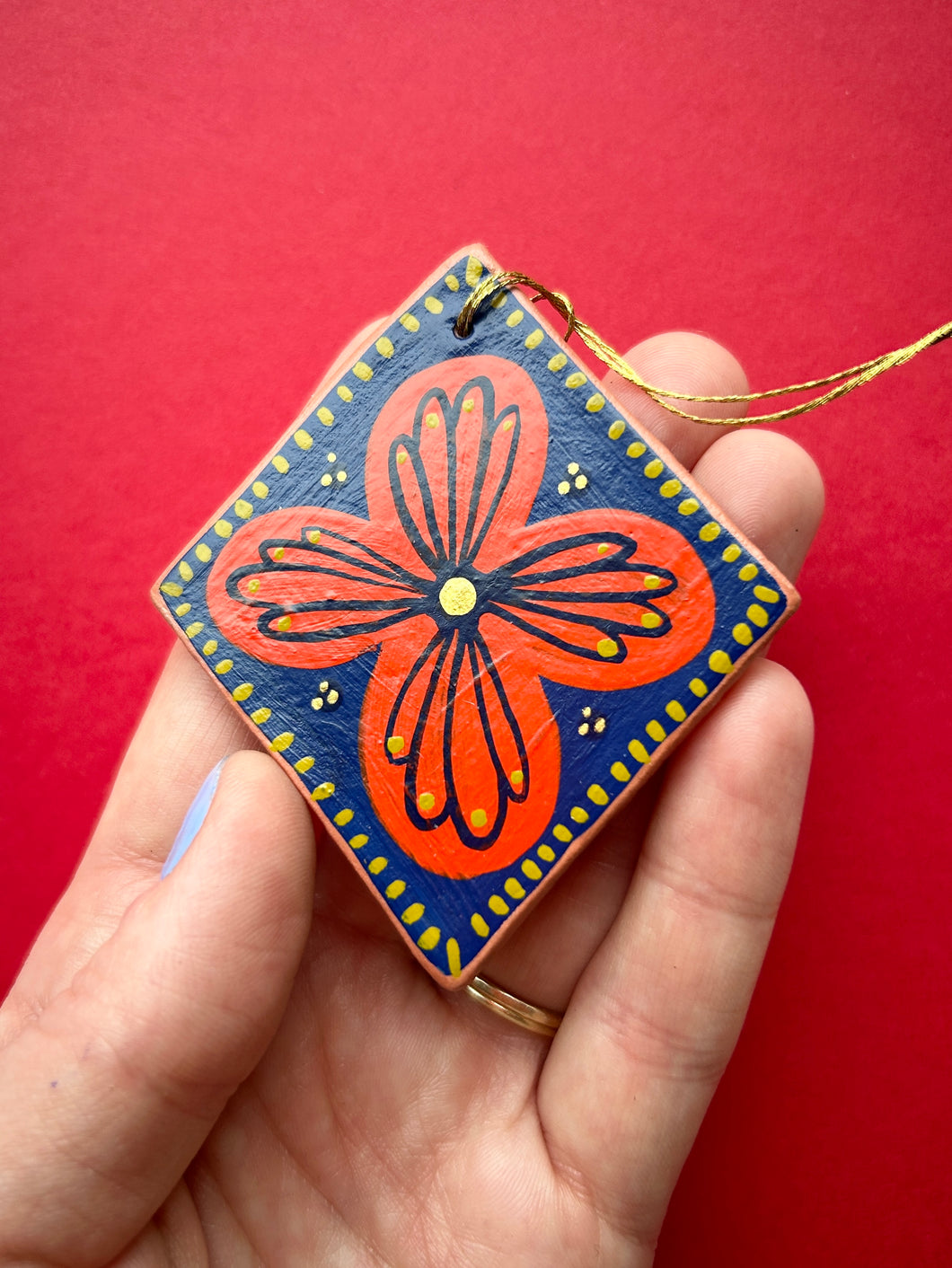 Clay Diamond Ornament #37