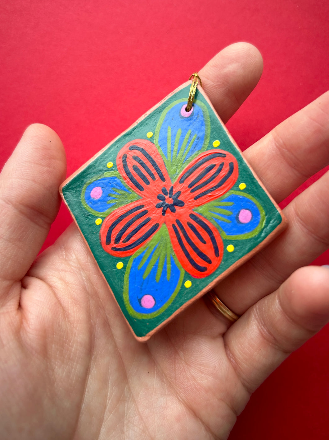 Clay Diamond Ornament #36